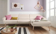 andas Ecksofa »Bille«, mit Naht im Rückenkissen und Beinen aus Eichenholz, Design by Morten Georgsen