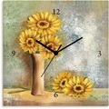 Artland Wanduhr »gelbe Gerberas in Vase II«