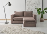 PLACES OF STYLE, Places of Style Sitzgruppe »PIAGGE«, (2 tlg.), 2-Sitzer-Sofa und Hocker klein im Set