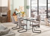 HELA Essgruppe »Ariana«, (Set, 7 tlg., 1 Tisch / 6 Stühle), ausziehbar 120 -160 cm, Stuhlbezug Ökotex zertifiziert, waterfree