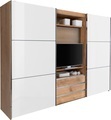 Fresh To Go Schwebetürenschrank mit drehbaren TV-Element, Aussentüren mit Glas