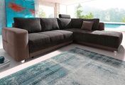 Places of Style Ecksofa, mit Bettfunktion, Bettkasten und Federkern, wahlweise mit 1 oder 3 Kopfstützen, Ottomane links oder rechts montierbar