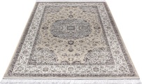 NOURISTAN Designteppich »Tabriz Casim«, rechteckig, 5 mm Höhe, Teppich mit Fransen, Seiden Optik, Orient Design, Gekettelt, Wohnzimmer, Schlafzimmer, Robust, Pflegeleicht