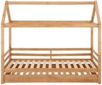 Lüttenhütt Kinderbett »Alpi«, aus massivem Kiefernholz, inklusive Bettschubkasten und Lattenrost, Liegefläche 90x200 cm, Hausbett