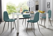 my home Essgruppe, (Set, 5 tlg.), mit Glastisch, Breite 160 cm