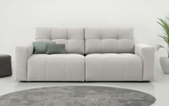 HOME AFFAIRE, Home affaire 3-Sitzer »Tournon, Lounge-sofa, Breite 220 cm«, Chenille, mit Knopf- und Doppelsteppung, elegantes Aussehen