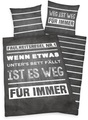 Herding Young Collection, Herding Young Collection Jugendbettwäsche »Faulheit«, (2 tlg.), Sprüche- und Streifendesign