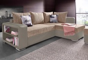COLLECTION AB Ecksofa, mit Bettfunktion, Bettkasten und Regalarmteil, Ottomane links oder rechts montierbar, wahlweise mit Federkern, frei im Raum stellbar