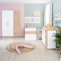Roba, roba® Babybett »Kombi-Kinderbett Lion, 70 x 140 cm, Weiss / Artisan Eiche«, Gitterbett, umbaubar, 3-fach höhenverstellbar, mit Schlupfsprossen