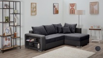 COLLECTION AB Ecksofa »John L-Form«, Regalarmlehne,Bettfunktion,Bettkasten,Ottomane beiseitig montierbar