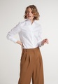 ETERNA LANGARM BLUSE MODERN CLASSIC JAQUARD WEISS STRUKTURIERT