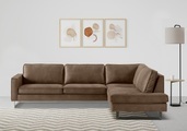 Places of Style Ecksofa »Pinto«, mit Keder und Metallfüssen