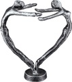 Casablanca by Gilde Dekofigur »Design Skulptur In Love, silberfarben«, (1 St.), Dekoobjekt, aus Metall, Höhe 15 cm, Herz Form, antikfinish, Wohnzimmer