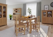Home affaire Essgruppe »Rauna«, (Set, 5 tlg., 1 Tisch, 4 Stühle), Aus massiver Kiefer, 5-teiliges Set