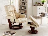 Mca furniture, MCA furniture Relaxsessel »Calgary«, Fernsehsessel 360°drehbar inkl. Hocker mit Lederbezug