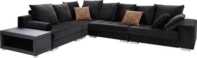 INOSIGN Ecksofa »Vale«, incl. Couchtisch, Steppung im Sitzbereich, Federkern