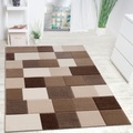 Paco Home Teppich »Brilliance 656«, rechteckig, Kurzflor, modernes Karo Design, handgefertigter Konturenschnitt
