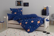 LÜTTENHÜTT, Lüttenhütt Kinderbettwäsche »Cuddlee«, (2 tlg.), in unterschiedlichen Designs verfügbar:Dino,Einhorn,Weltraum,Baustelle