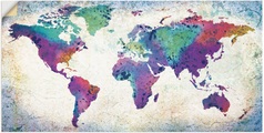 Artland Wandbild »bunte Weltkarte«, Land- & Weltkarten, (1 St.), in vielen Grössen & Produktarten - Alubild / Outdoorbild für den Aussenbereich, Leinwandbild, Poster, Wandaufkleber / Wandtattoo auch für Badezimmer geeignet