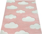 Paco Home Kinderteppich »Cosmo 342«, rechteckig, 12 mm Höhe, 3D-Design, niedliches Wolken Motiv, Pastell-Farben, Kinderzimmer