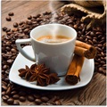 Artland Glasbild »Kaffeetasse Leinensack mit Kaffeebohnen«
