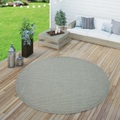 Paco Home Teppich »Timber 125«, rund, 4 mm Höhe, Flachgewebe, Sisal Optik, In- und Outdoor geeignet, Wohnzimmer