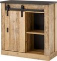 PREMIUM COLLECTION BY HOME AFFAIRE, Premium collection by Home affaire Regal »SHERWOOD«, in modernem Holz Dekor, mit Scheunentorbeschlag aus Metall, Breite 93 cm