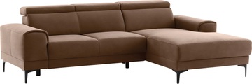 exxpo - sofa fashion Ecksofa, mit 3 Kopfstützen, wahlweise elektrischer Sitztiefenverstellung, frei im Raum stellbar