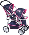 knorr® toys Zwillingspuppenwagen Milo flying hearts navy/pink