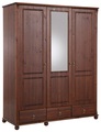 Home affaire Kleiderschrank »Tessin«, Breite 152 cm, Kiefer massiv, inkl. Spiegel