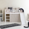 Hoppekids Hochbett »«Pets Silberfarbengrau»«, Rutsche & Vorhang Grau und viel Auswahl