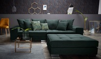 INOSIGN, INOSIGN Big-Sofa »Vale«, mit Steppung im Sitzbereich, Federkern und Zierkissen