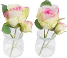 Botanic-Haus Kunstblume »Rose im Glas«, (Set, 2 St.)