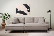 andas Sitzgruppe »TVINNU, Polsterecke mit Hocker, L-Form, Sofa in Cord«, (Set, 2 tlg.), mit aufwendiger Kedernaht, schwarze Füsse