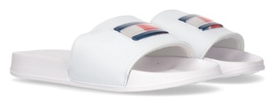 Tommy Hilfiger, Tommy Hilfiger Pantolette »FLAG POOL SLIDE WHITE«, als Pool-Slides tragbar