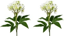 Creativ green Winterliche Kunstpflanze, (2 St., 2 Stück), üppiges Blüten- und Blattwerk, 2er-Set