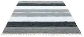 THEKO Teppich »Stripe Cotton«, rechteckig, 5 mm Höhe, Flachgewebe, reine Baumwolle, handgewebt, mit Fransen, Wohnzimmer
