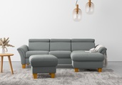 Home affaire Ecksofa, wahlweise mit Bett mit klappbaren Rollen, Kasten und Kopfverstellung