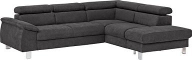 COTTA Ecksofa »Komaris«, inklusive Kopf- bzw. Rückenverstellung, wahlweise Bettfunktion, Bettkasten und RGB-LED-Beleuchtung