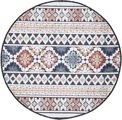 carpetfine Teppich »Deja 103«, rund, 4 mm Höhe, robustes Flachgewebe, Motiv- Floral Palmenblätter, Hoch-Tief Effekt, In- und Outdoor geeignet, Wetterfest und UV-beständig für Balkon, Terrasse, Garten, Aussenbereich,Wohnzimmer, Schlafzimmer