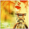 Artland Glasbild »Essen Skyline Abstrakte Collage«