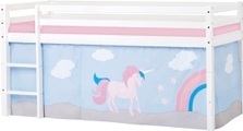 Hoppekids Hochbett »Einhorn«, inkl. Vorhang-Set, Matratze und Rollrost