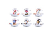 Zeller Present Espressotasse »Faces«, (Set, 12 tlg.), 6 Tassen, 6 Untertassen