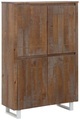 HOME AFFAIRE, Home affaire Highboard »Lagos«, aus schönem massivem Kiefernholz, mit weiss lackiertem Beingestell