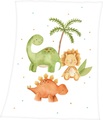 babybest® Microfaser-Flauschdecke Dinos 70 x 100 cm