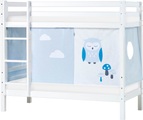 Hoppekids, Hoppekids Etagenbett, Liegefläche 70x160 cm, Kiefer weiss lackiert,mit Textilset und wahlweise mit Matratze