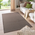 my home Teppich »Kurzflor-Frisee-Teppich MALAGA 4700 uni«, rechteckig, Wohnzimmer, Schlafzimmer, flacher robuster Teppich einfarbig gekettelt
