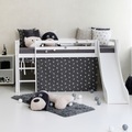 Hoppekids Hochbett »«Pets Granitgrau»«, Rutsche & Vorhang Grau und viel Auswahl