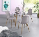 my home Essgruppe »Miller«, (Set, 5 tlg.), Glastisch mit 4 Stühlen (Webstoff)