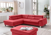 COTTA Ecksofa »Komaris«, inklusive Kopf- bzw. Rückenverstellung, wahlweise Bettfunktion, Bettkasten und RGB-LED-Beleuchtung